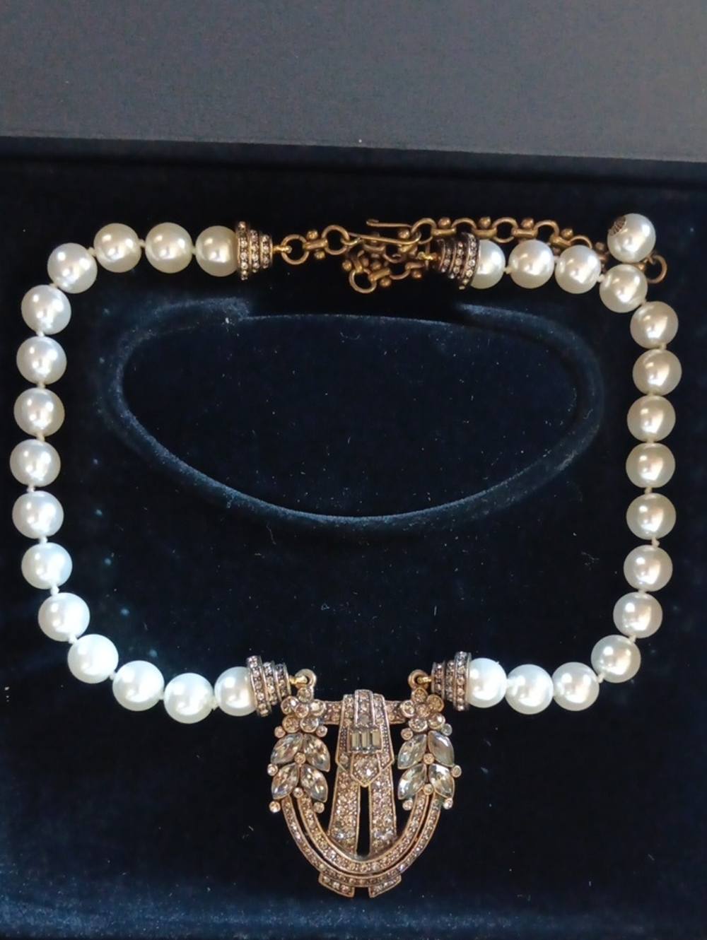 Heidi Daus Pearl Art Deco Style Necklace